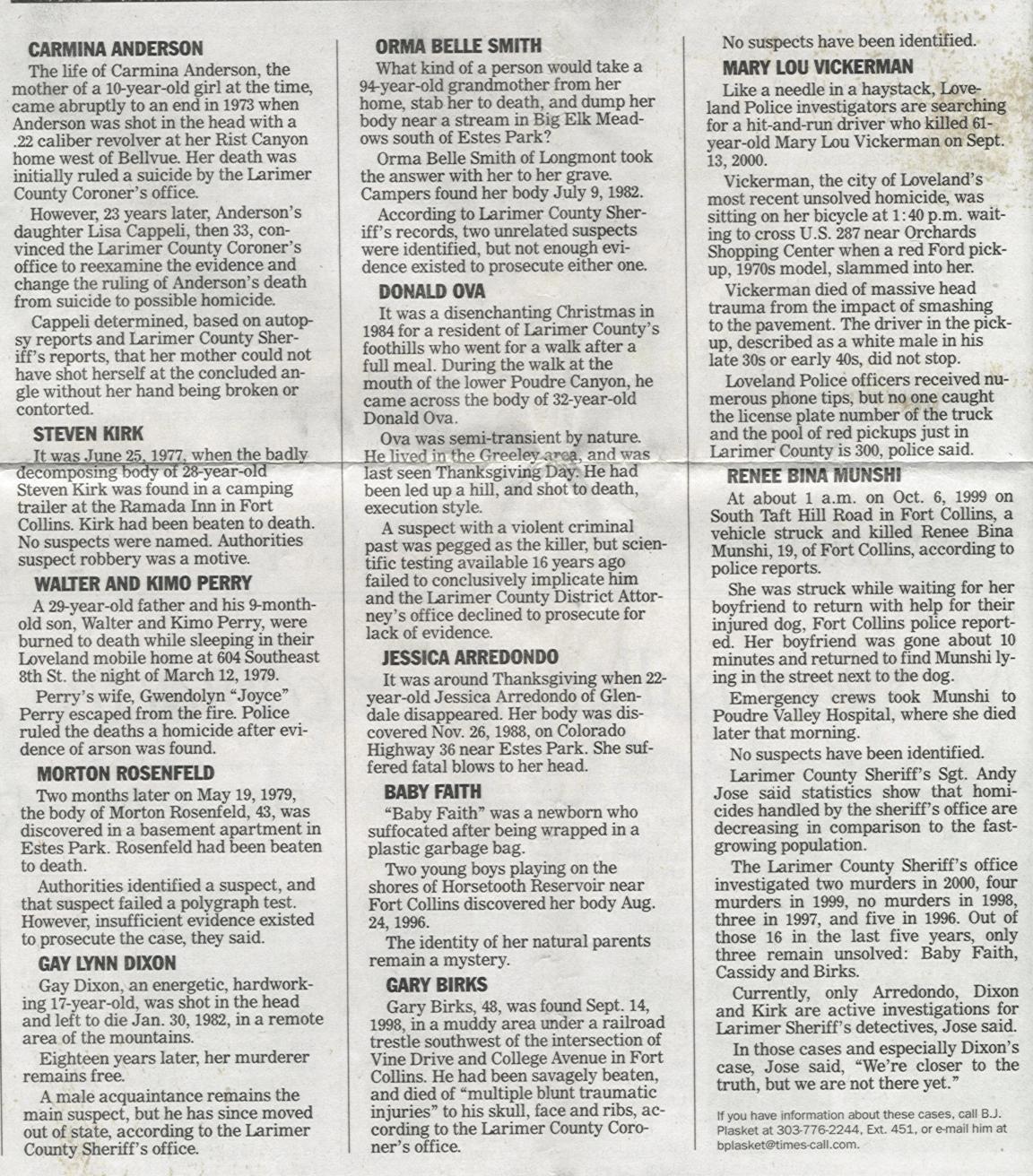 Daily Times-Call March 17, 2001