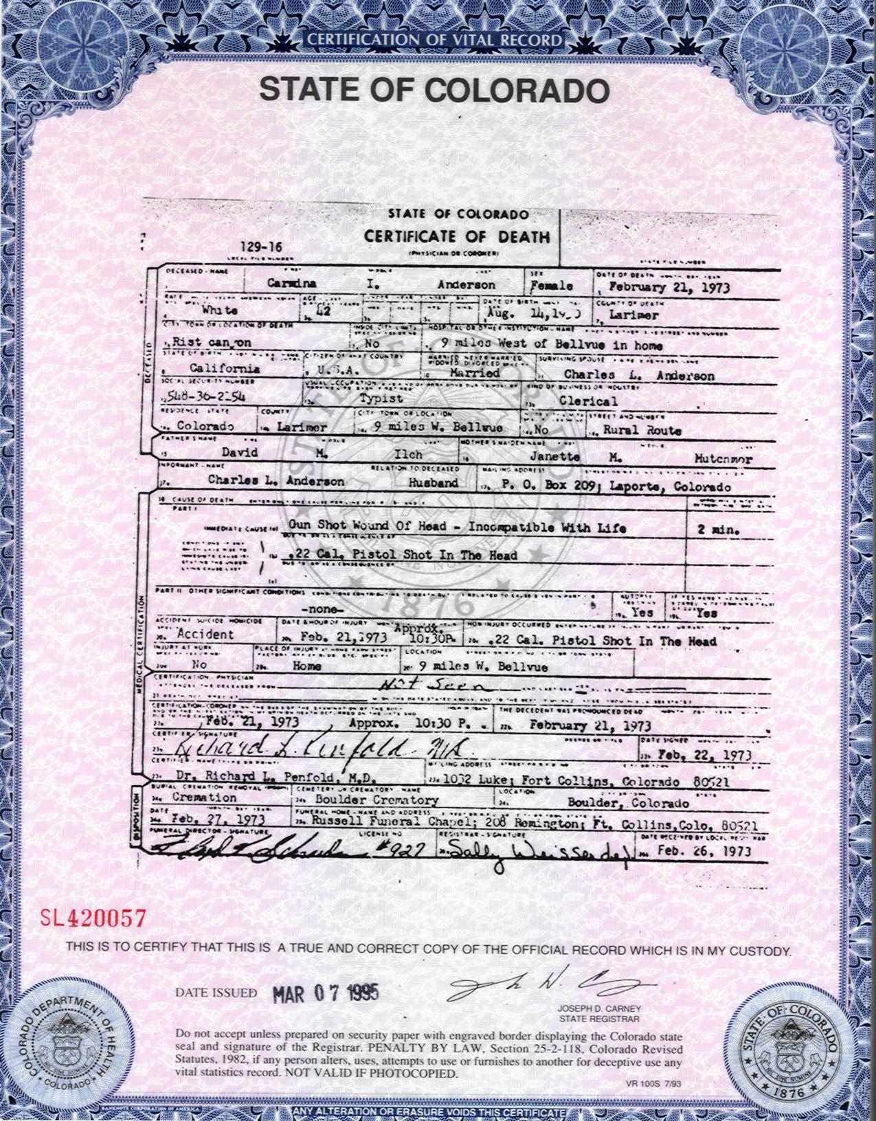 Death Certificate